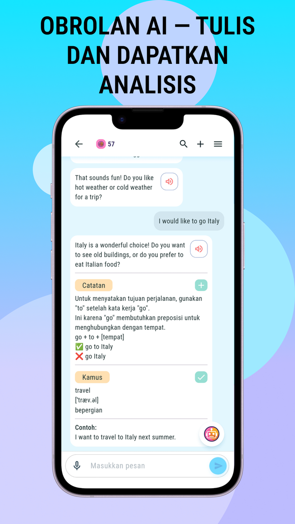 Chat AI — tulis dan dapatkan umpan balik