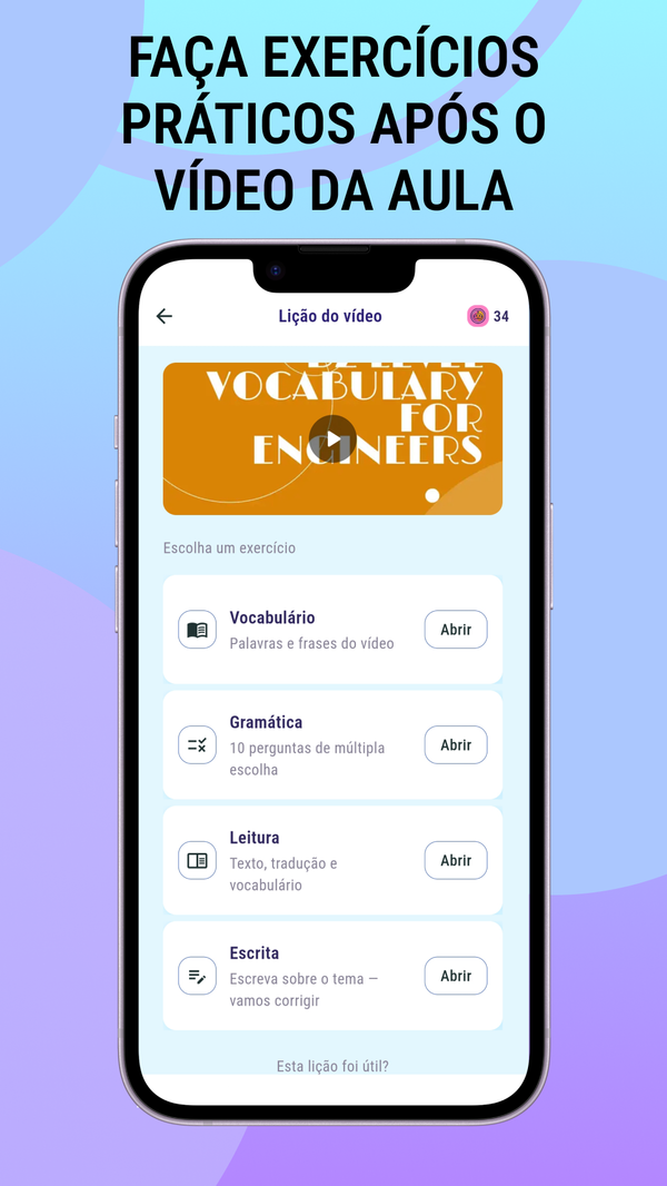Complete tarefas de prática após a videoaula