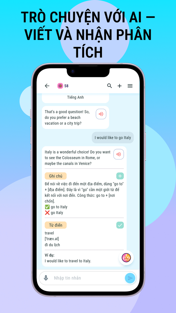 Chat AI — viết và nhận phản hồi